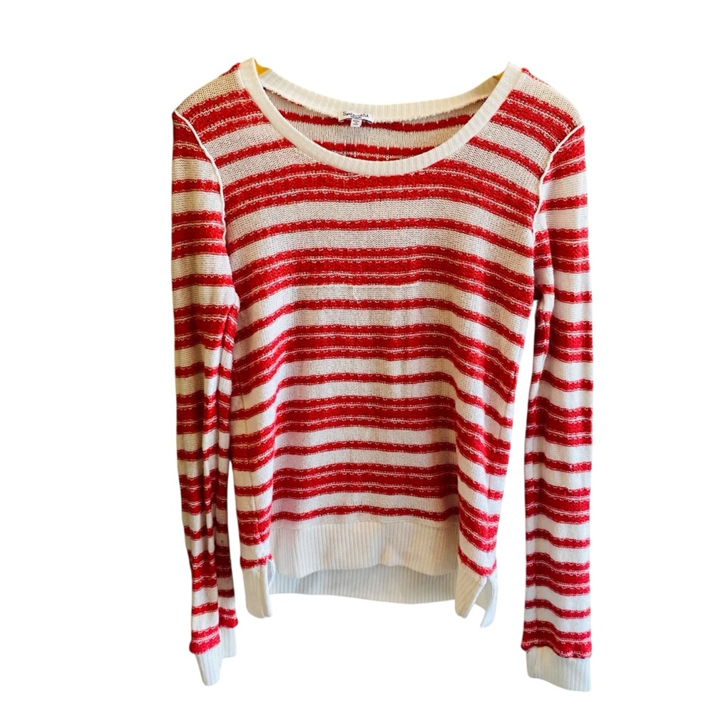 Splendid Red & White Striped Sweater - Picture 2 of 5